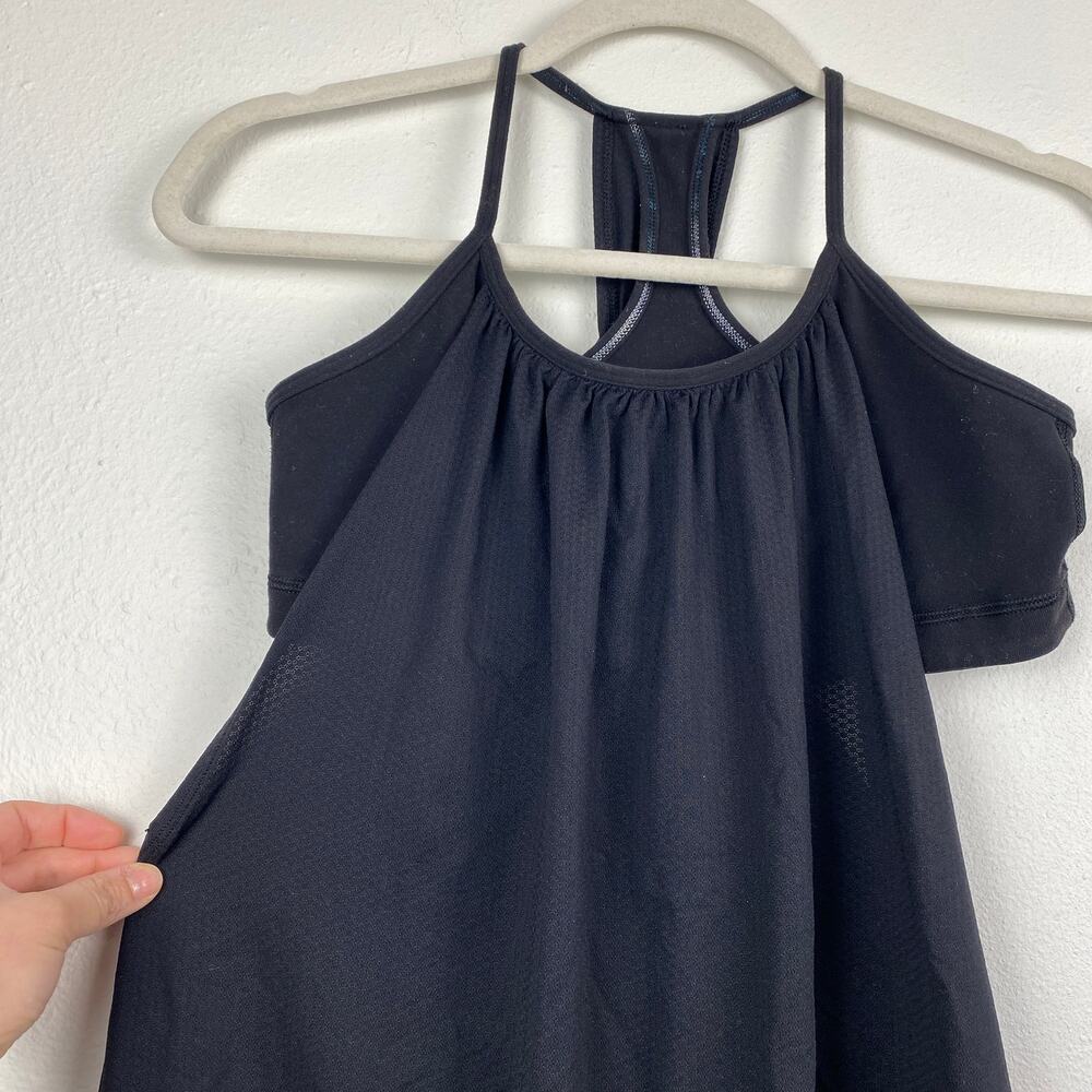 Lululemon No Limits Tank Top Black Racerback Sports Bra Attached Womens Sz 8 - Picture 2 of 9